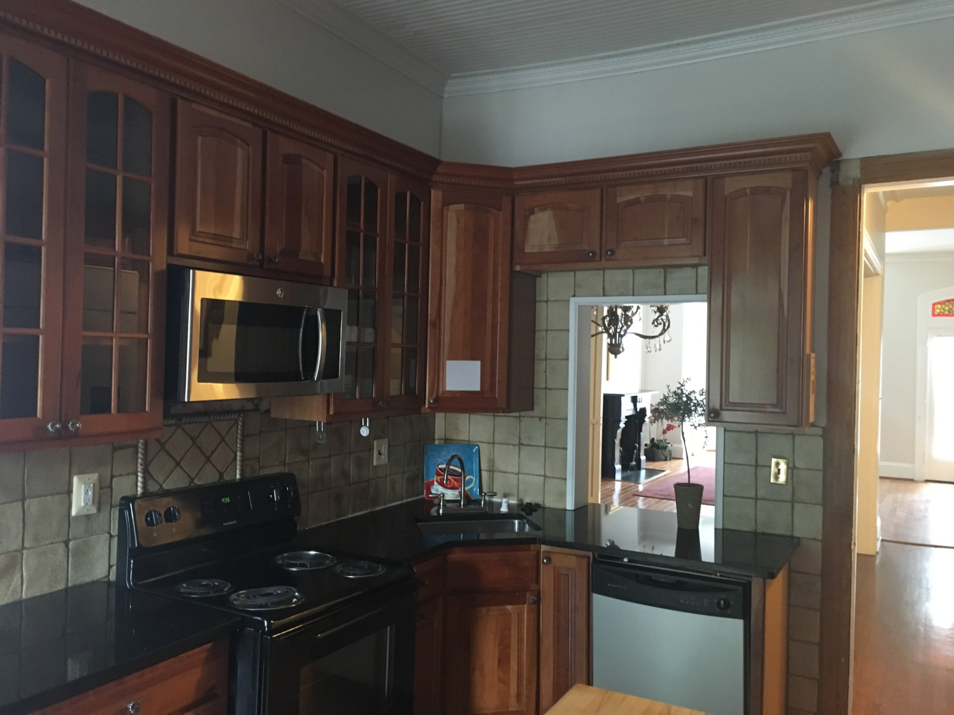 Finished kitchen with new outlets, under-cabinet power and lighting